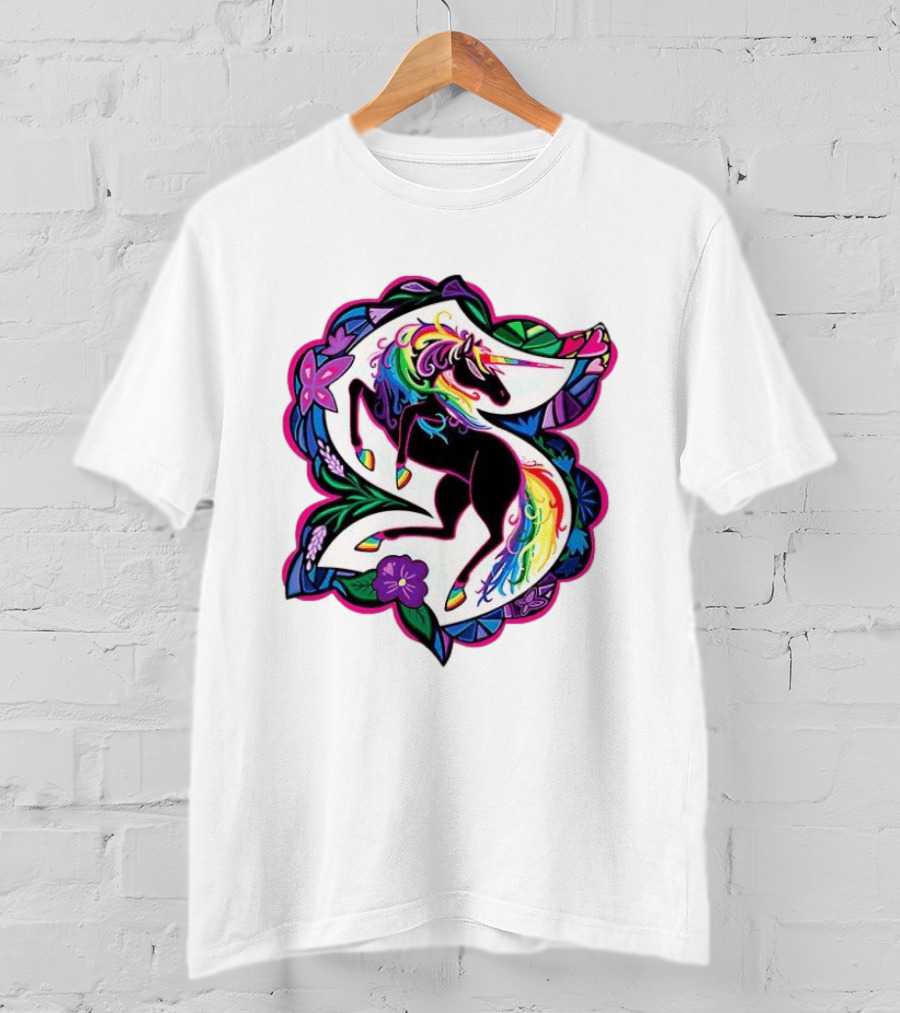 Seattle Kraken Unicorn Pride Rainbow Floral T-Shirt