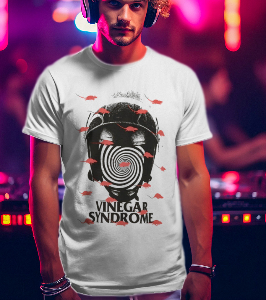 Vinegar Syndrome Ratpocalypse Rats Gas Mask Swirl Red Rodents T-Shirt