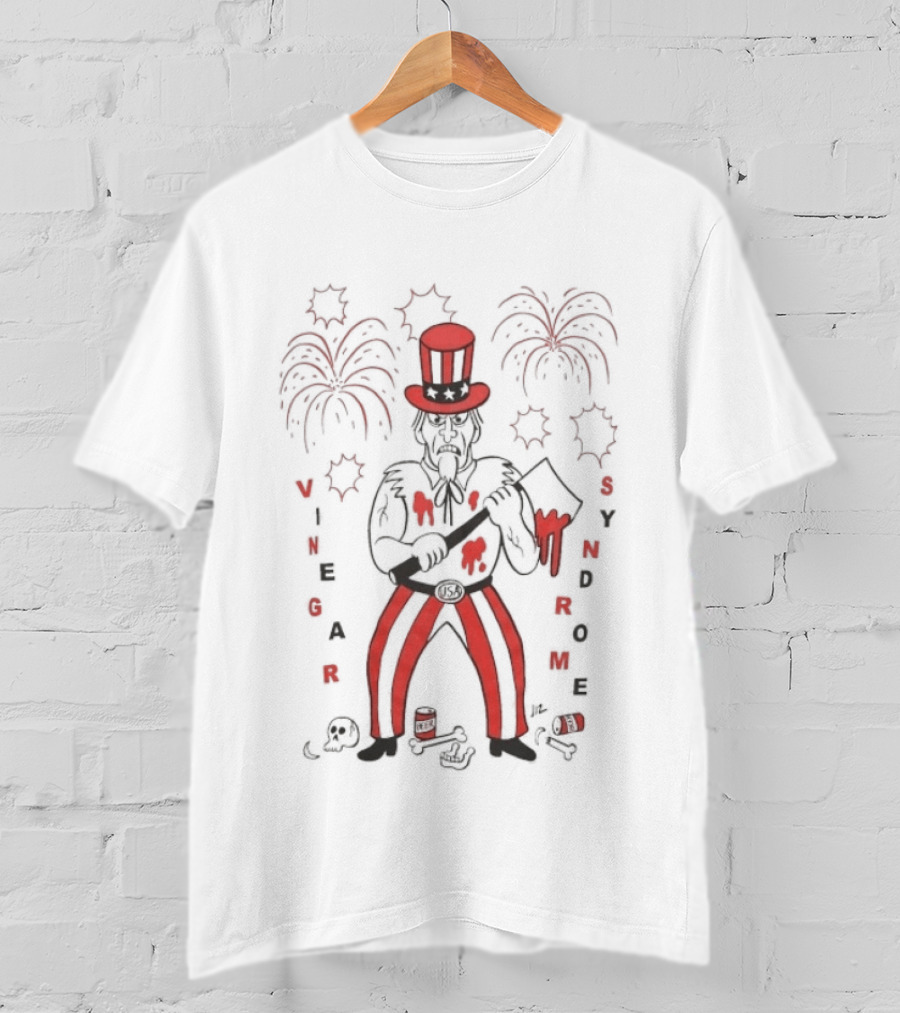 Vinegar Syndrome Sam Uncle Sam Red White Fireworks 4th Of July T-Shirt