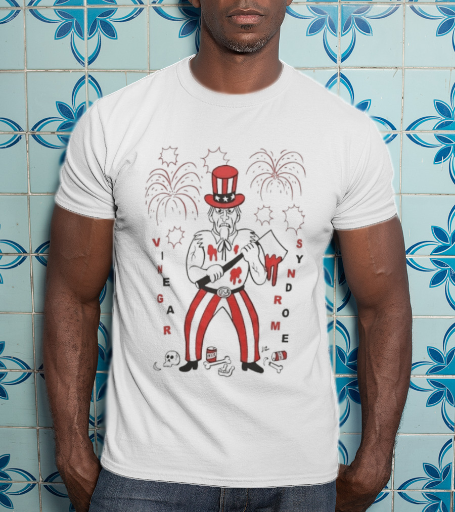 Vinegar Syndrome Sam Uncle Sam Red White Fireworks 4th Of July T-Shirt