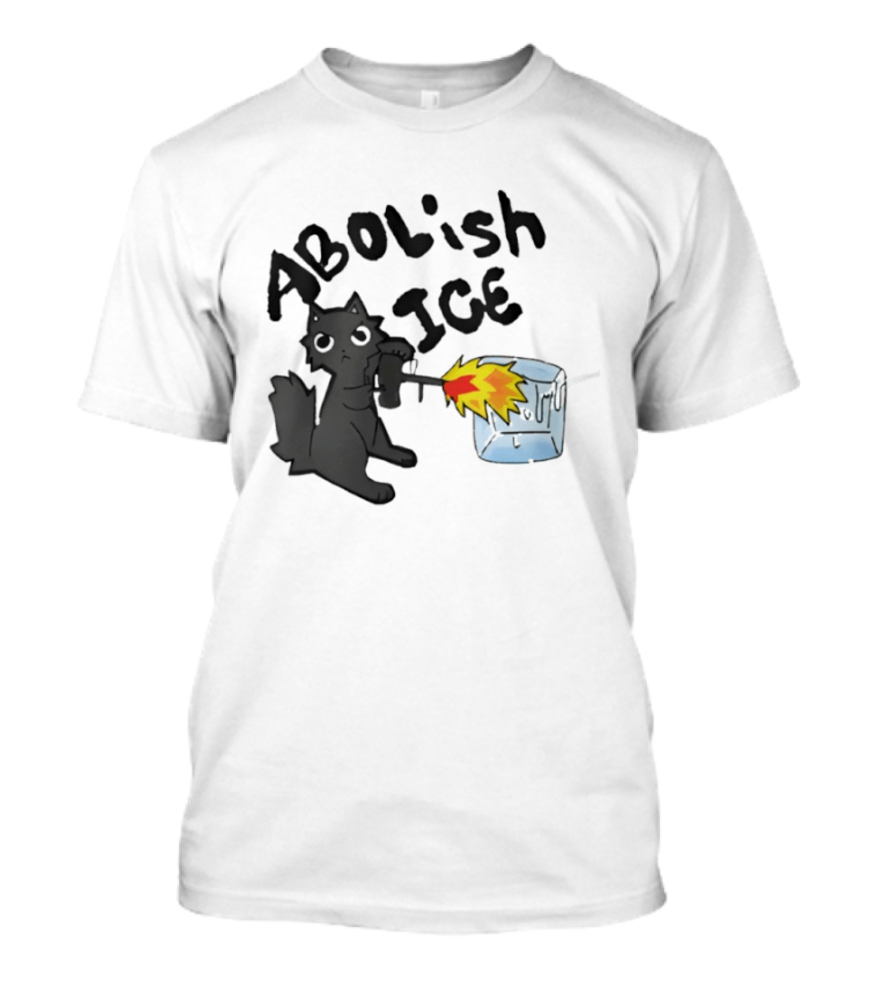 Abolish Ice Cat Torch Melting Cube T-Shirt