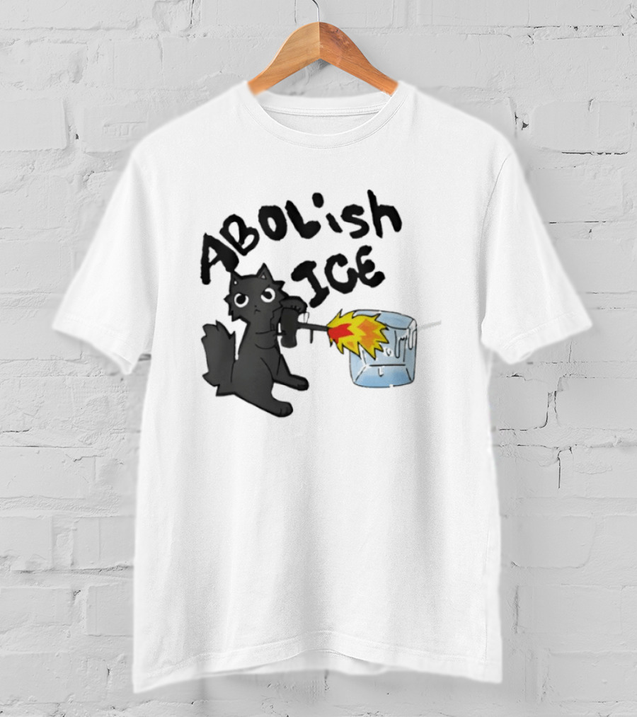 Abolish Ice Cat Torch Melting Cube T-Shirt