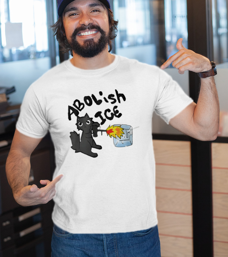 Abolish Ice Cat Torch Melting Cube T-Shirt