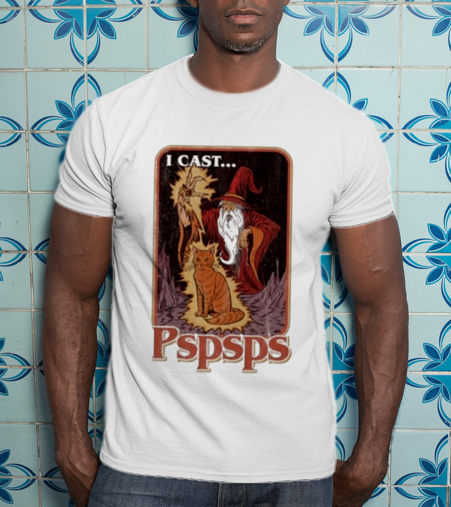 I Cast Pspsps Wizard Mystical Cat Aidan Wachter T-Shirt