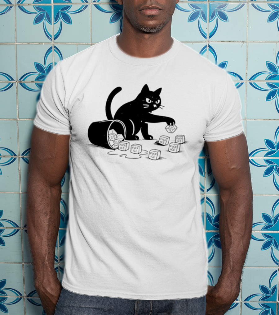 Black Cat Anti Trump Fuck Ice T-Shirt