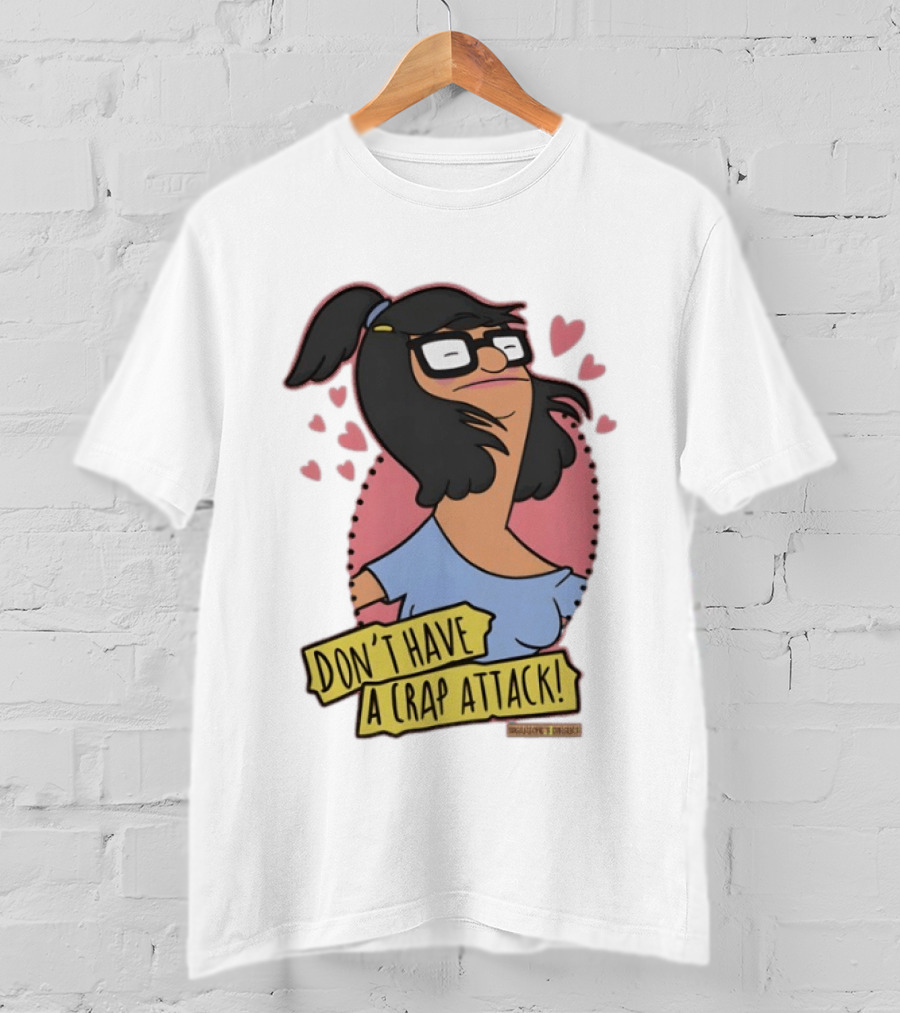 Bob's Burgers Don't Have A Crap Attack Character Graphic With Pink Hearts T-Shirt