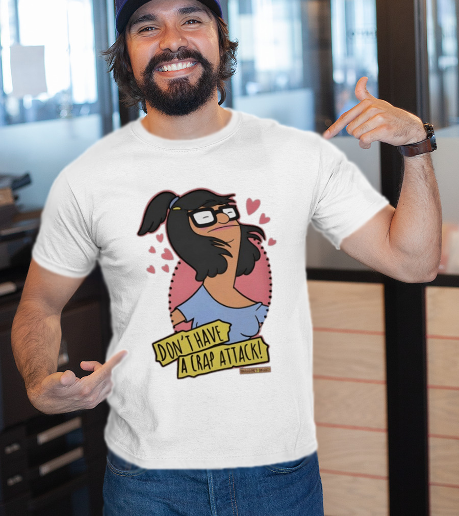 Bob's Burgers Don't Have A Crap Attack Character Graphic With Pink Hearts T-Shirt