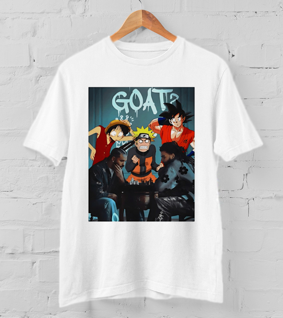 Drake 21 Savage GOAT Monkey D. Luffy Naruto Uzumaki Goku Chess Table T-Shirt