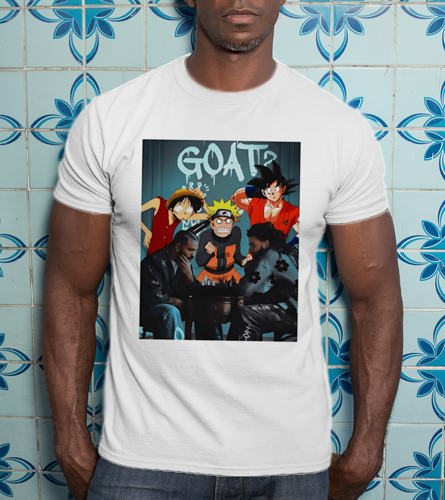 Drake 21 Savage GOAT Monkey D. Luffy Naruto Uzumaki Goku Chess Table T-Shirt