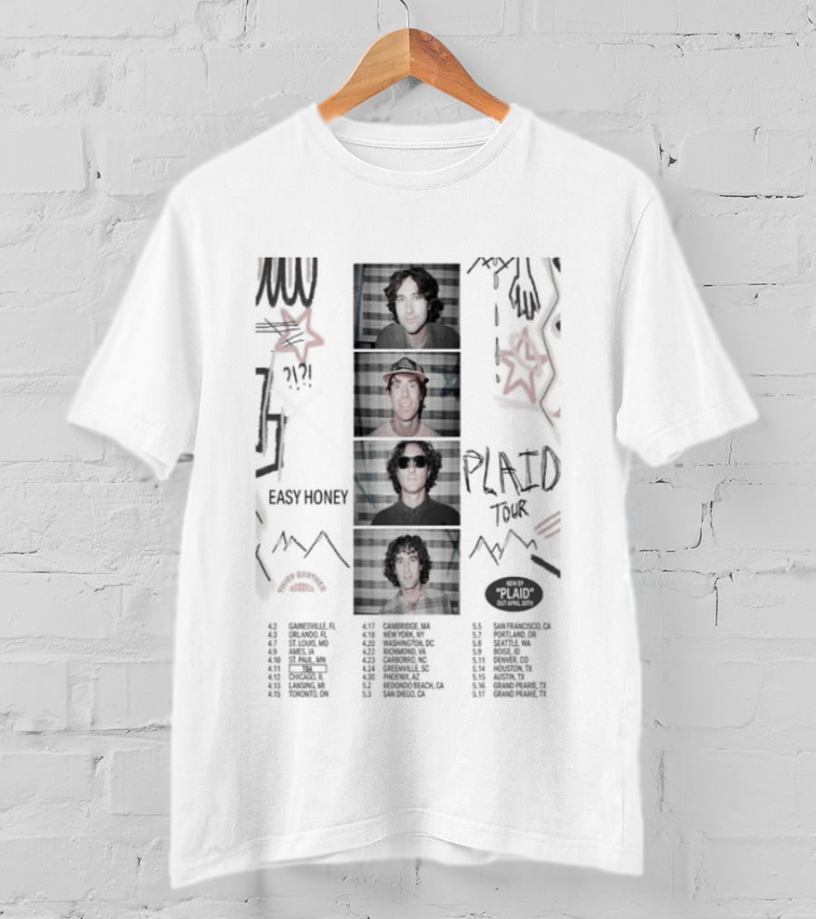 Easy Honey Plaid Tour 2026 Photo Strip Collage With Graffiti T-Shirt