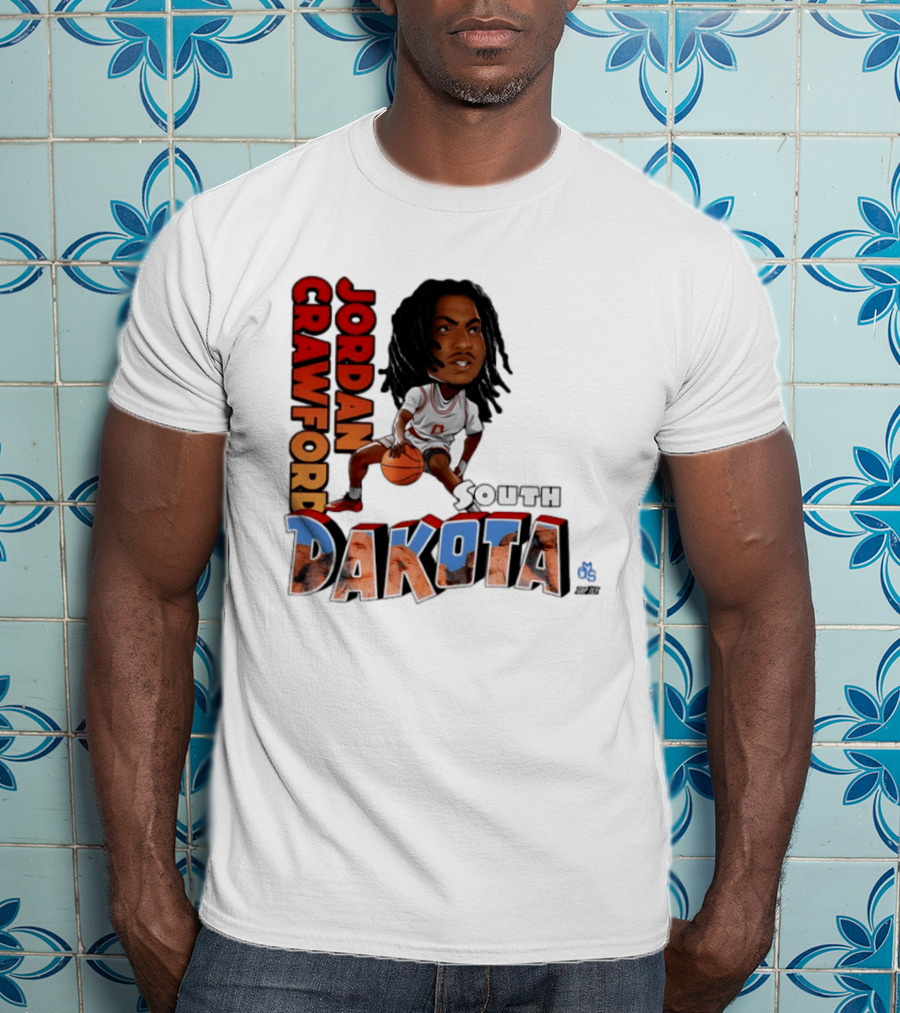 Jordan Crawford South Dakota Basketball Player Cartoon Sports T-Shirt