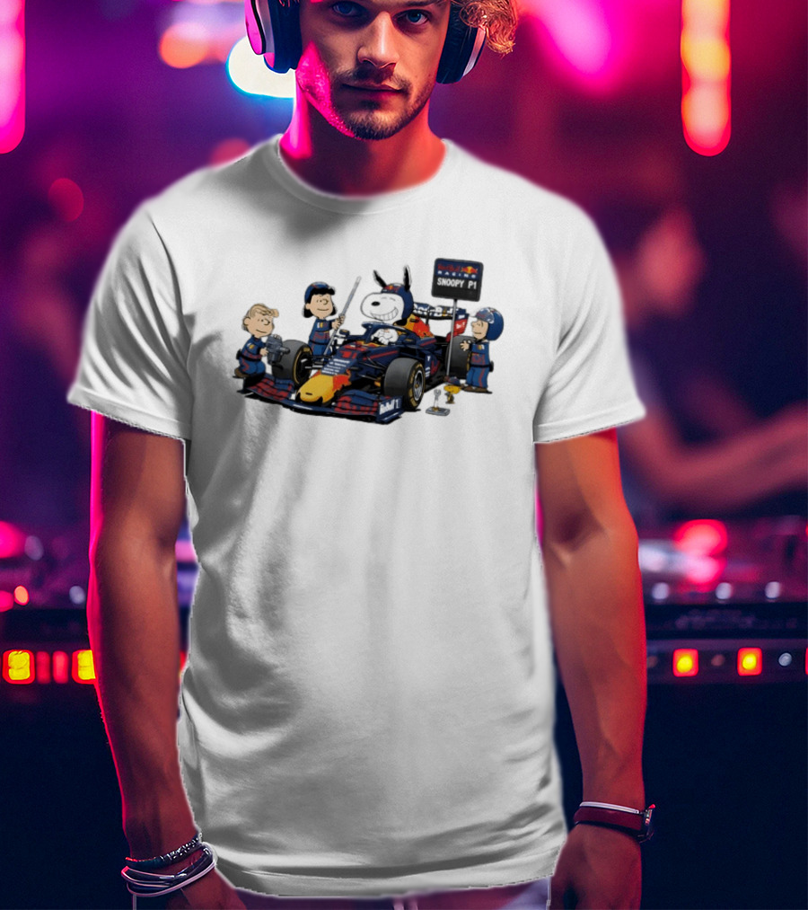 Red Bull Racing Snoopy P1 Peanuts Motorsport Pit Crew T-Shirt