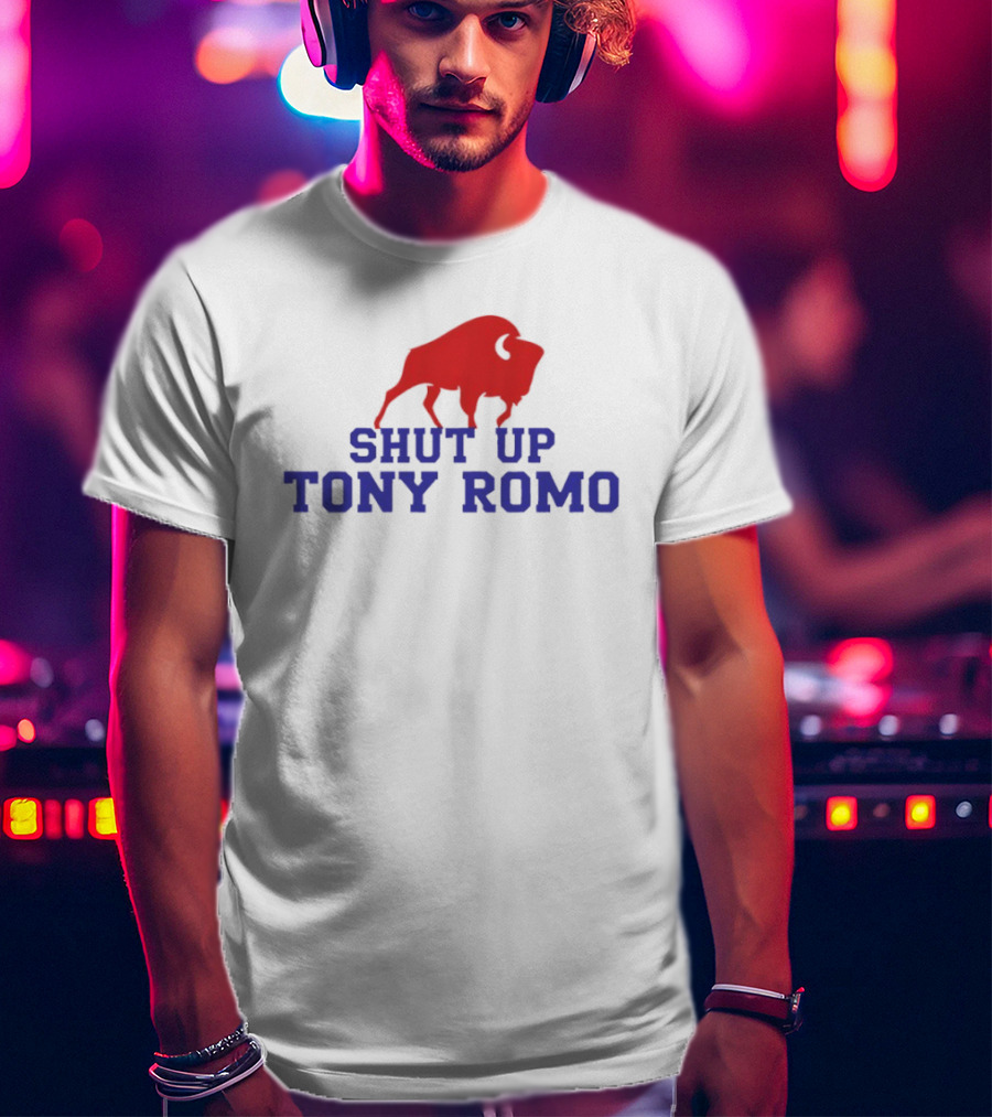 Shut Up Tony Romo Buffalo Bison Red Blue T-Shirt