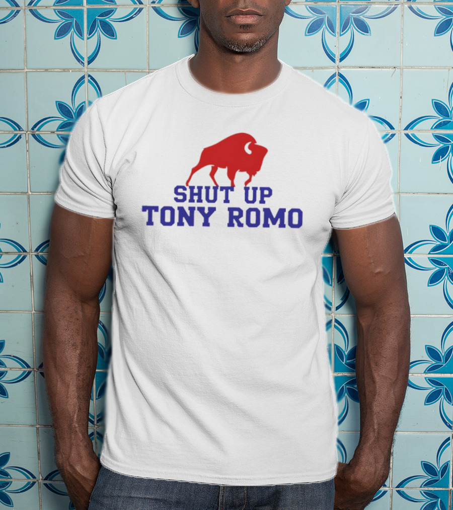 Shut Up Tony Romo Buffalo Bison Red Blue T-Shirt