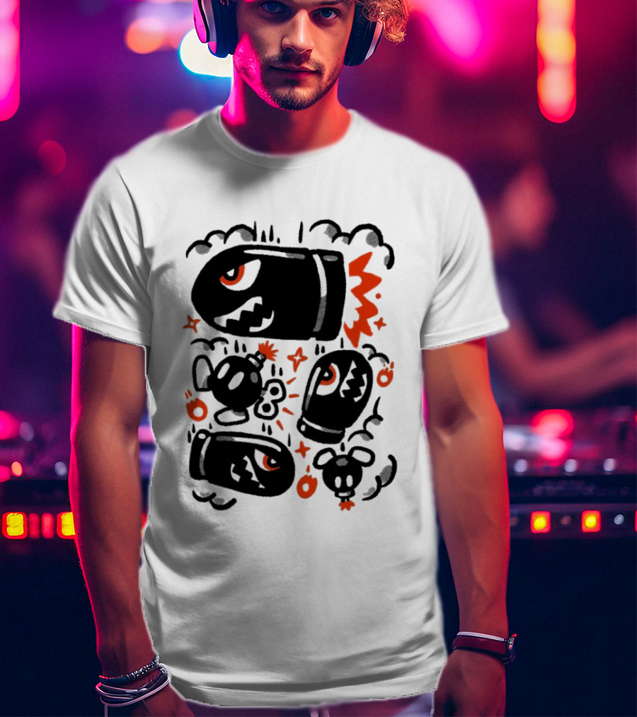 Terry Mack Bob Ombing Run Bullet Character Explosive Motion T-Shirt