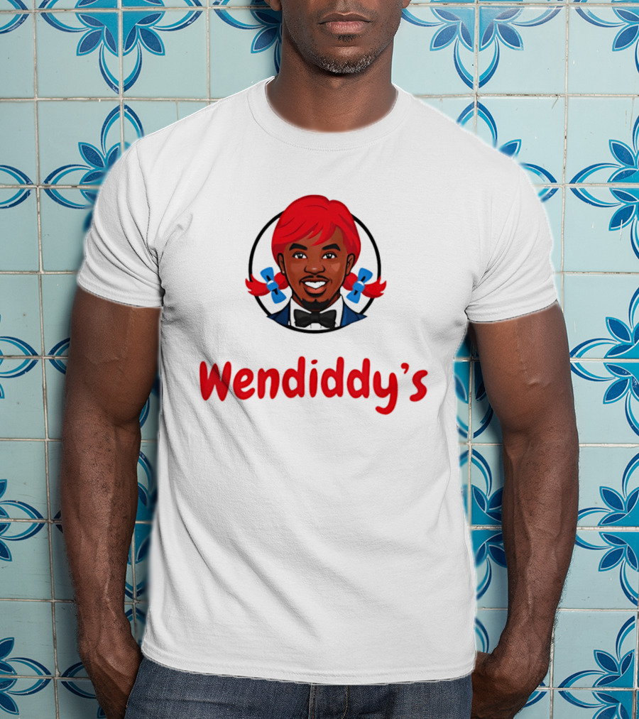 Wendiddy's Red Hair Blue Bow Pigtails T-Shirt