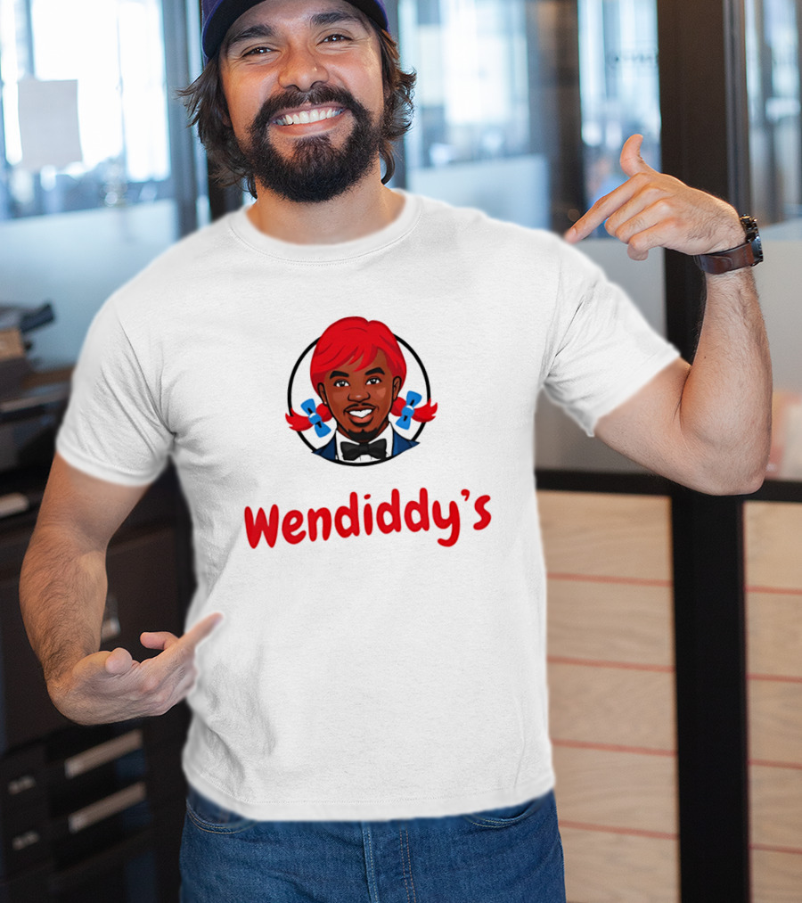 Wendiddy's Red Hair Blue Bow Pigtails T-Shirt