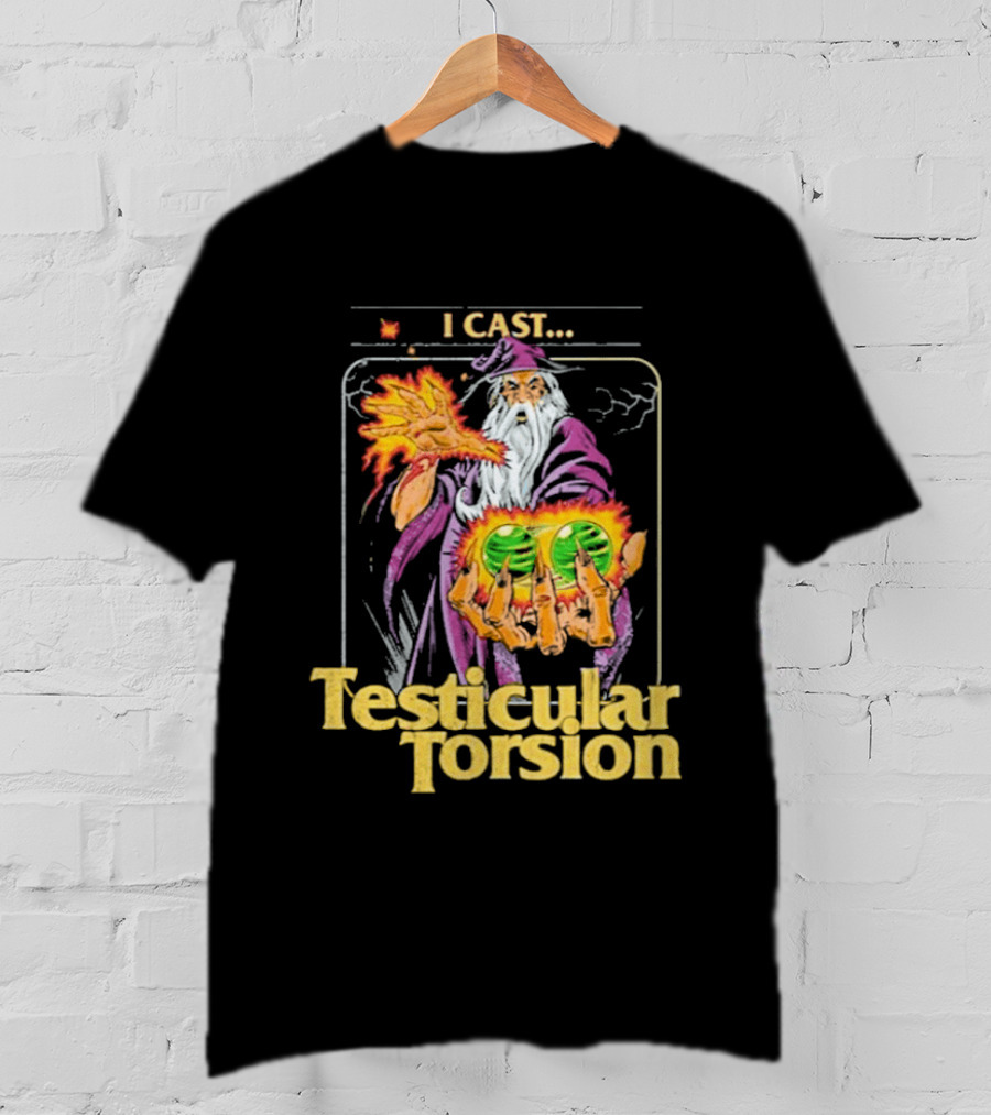 Aidan Wachter I Cast Testicular Torsion Wizard Magic Spell T-Shirt