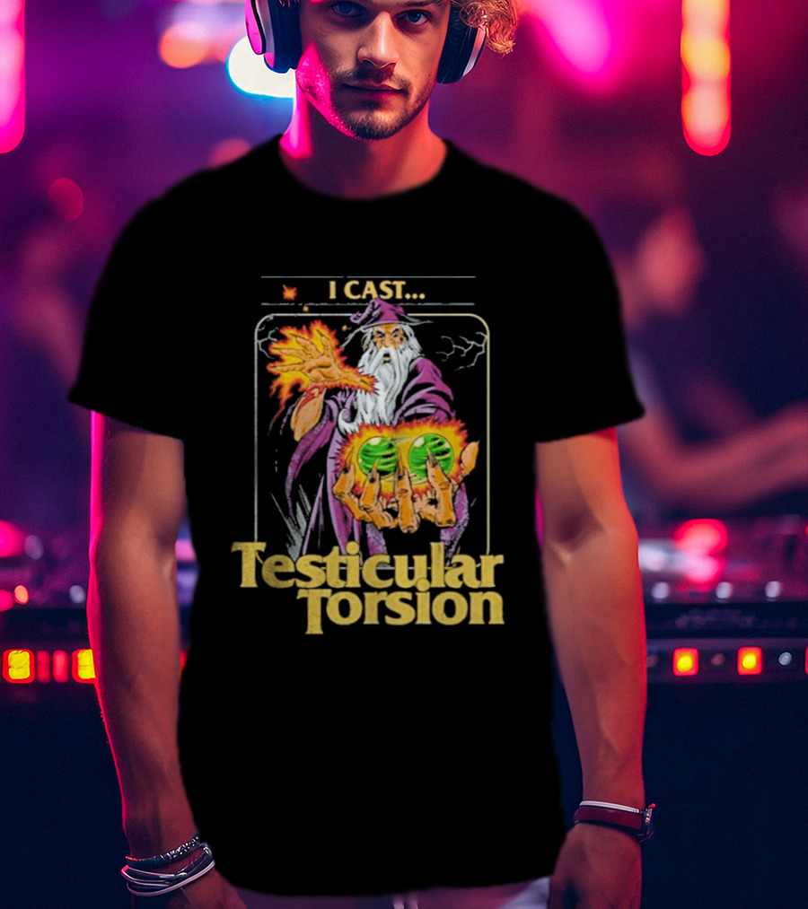 Aidan Wachter I Cast Testicular Torsion Wizard Magic Spell T-Shirt