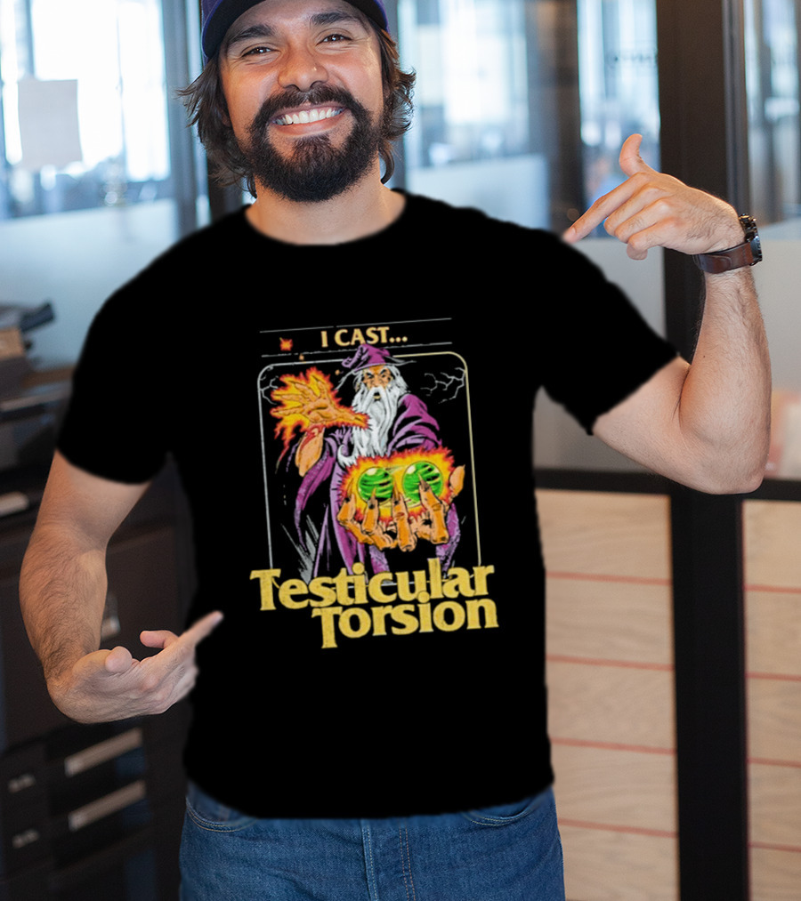 Aidan Wachter I Cast Testicular Torsion Wizard Magic Spell T-Shirt