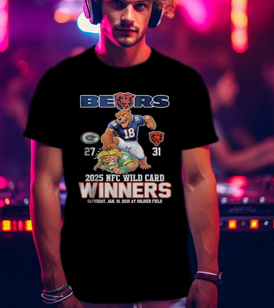 Bears 2025 NFC Wild Card Winners January 14 Soldier Field Packers 27 Bears 31 T-Shirt