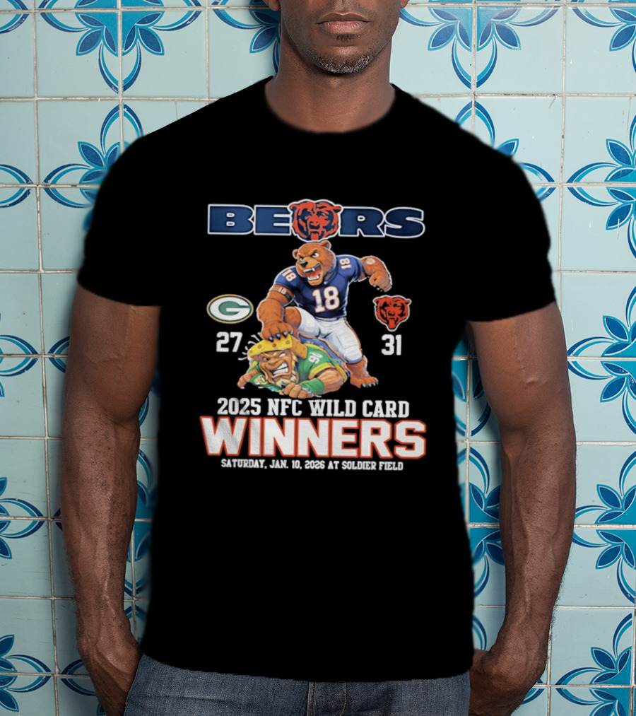 Bears 2025 NFC Wild Card Winners January 14 Soldier Field Packers 27 Bears 31 T-Shirt