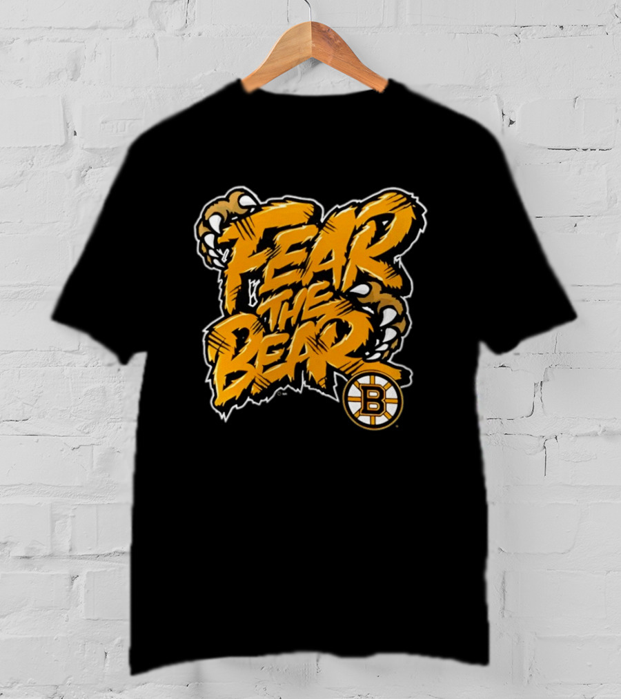 Boston Bruins Fear The Bear Claw Graphic With Team T-Shirt