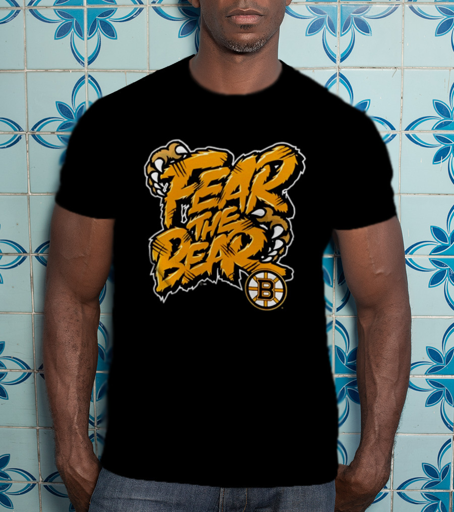 Boston Bruins Fear The Bear Claw Graphic With Team T-Shirt