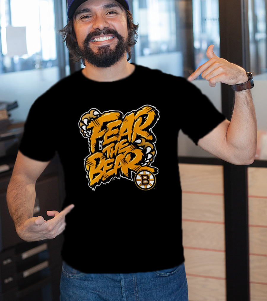Boston Bruins Fear The Bear Claw Graphic With Team T-Shirt