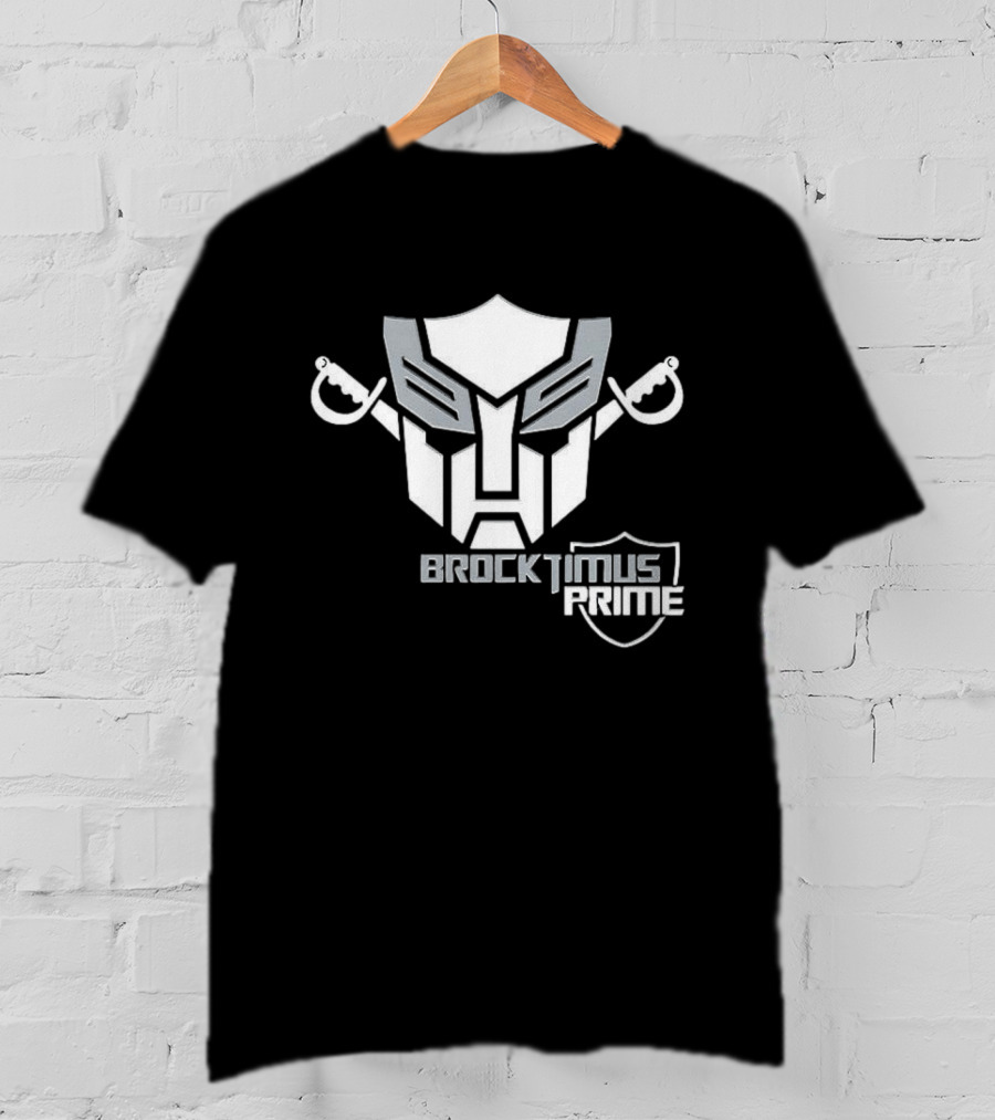 Brocktimus Prime Transformers Las Vegas Raiders Silver Shield T-Shirt