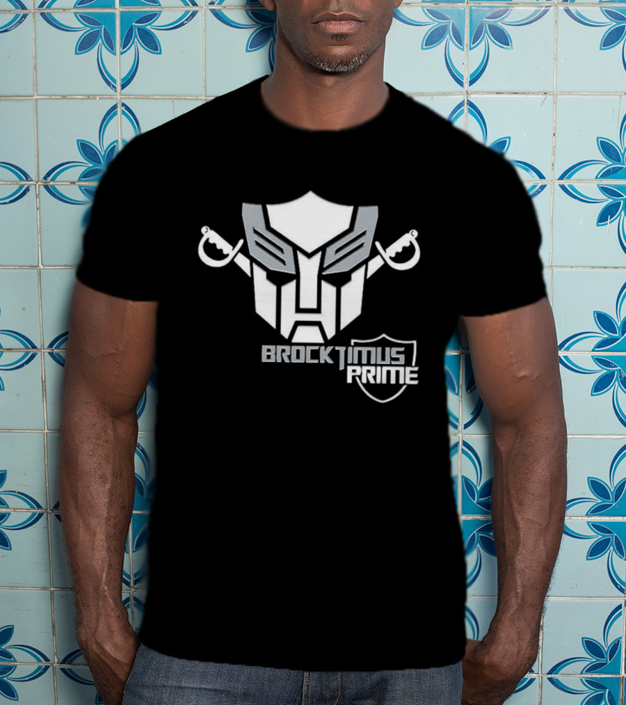 Brocktimus Prime Transformers Las Vegas Raiders Silver Shield T-Shirt