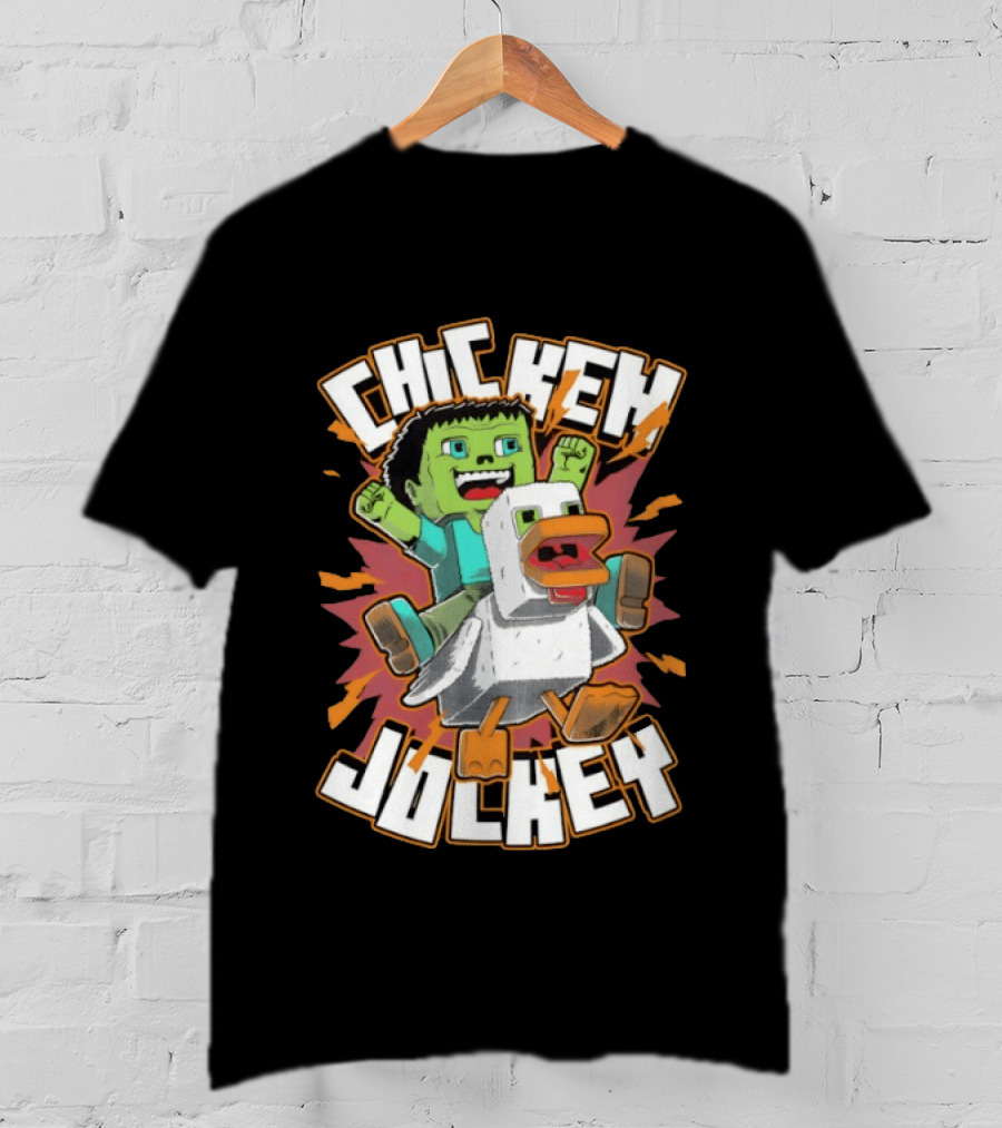 Chicken Jockey Baby Zombie Riding A Chicken Gaming Novelty T-Shirt