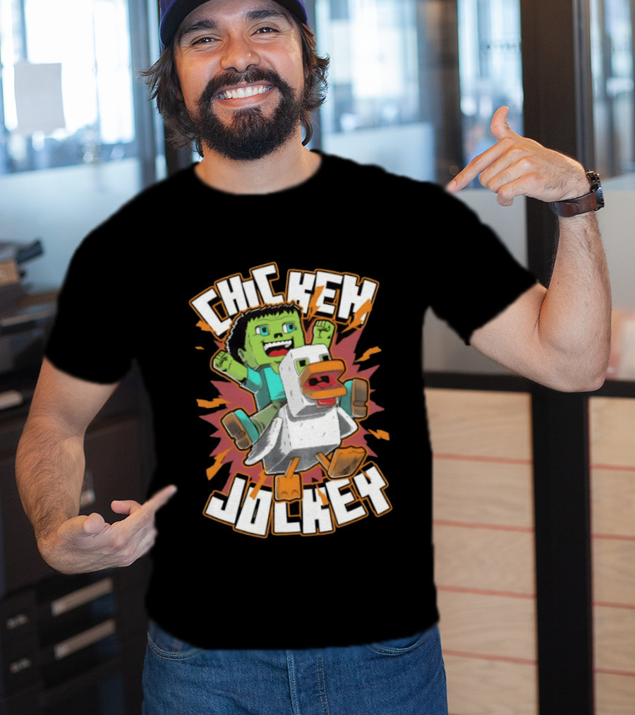 Chicken Jockey Baby Zombie Riding A Chicken Gaming Novelty T-Shirt