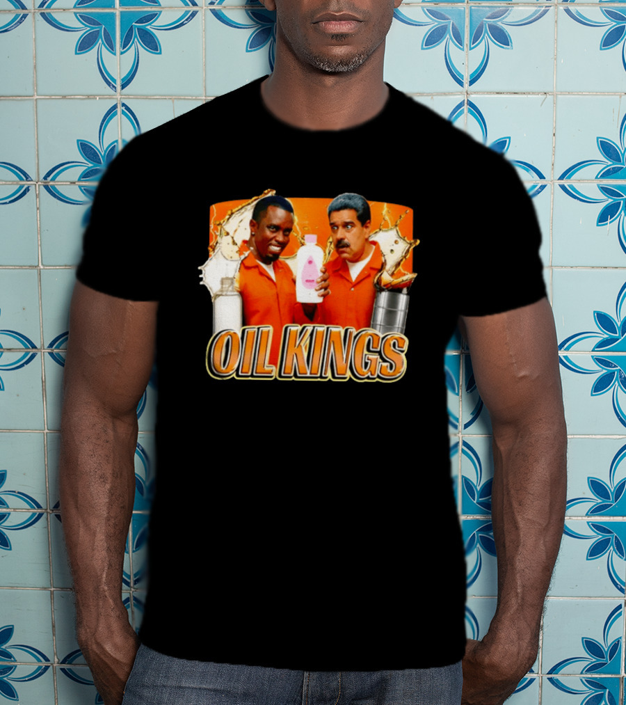 OIL KINGS Diddy Vs Nicolas Maduro Orange Bottles Humor T-Shirt