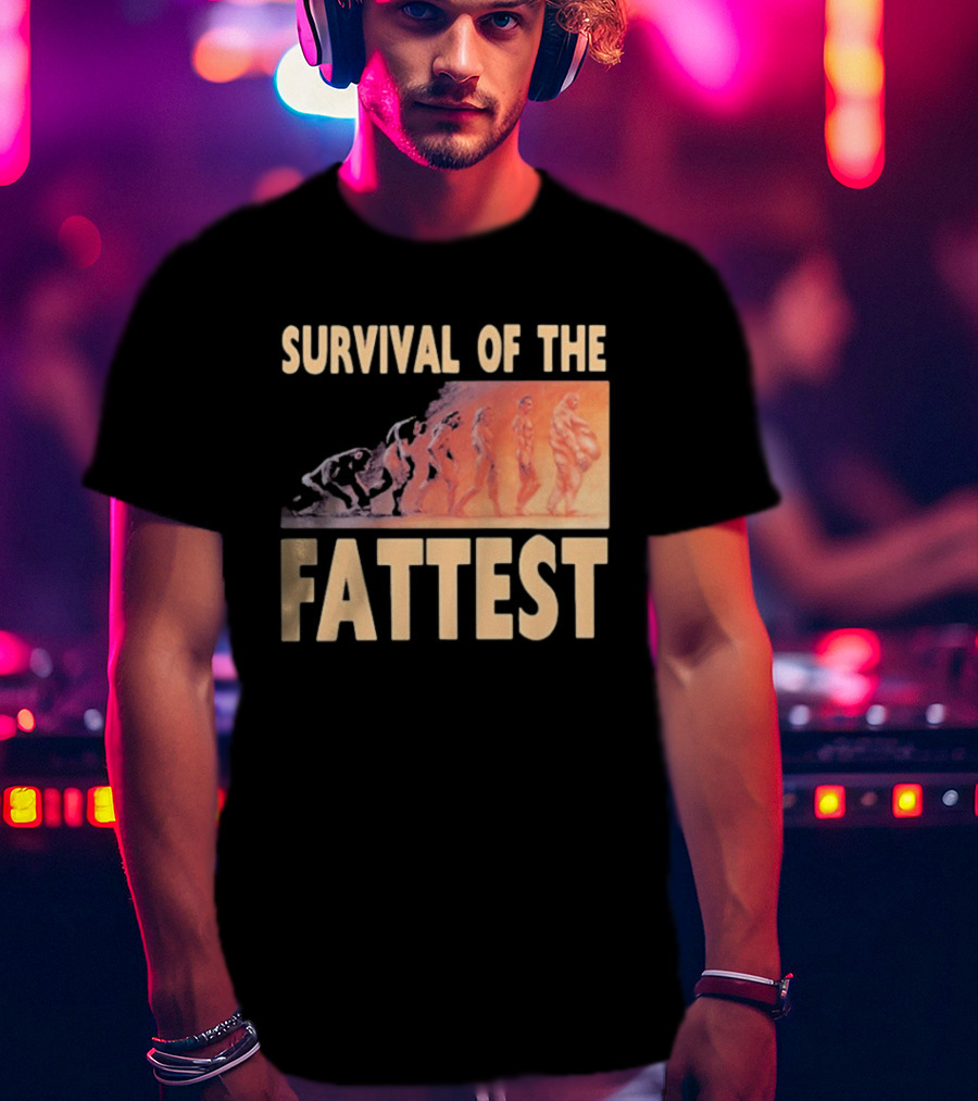 Survival Of The Fattest Evolutionary Humor Fat Wreck Chords T-Shirt