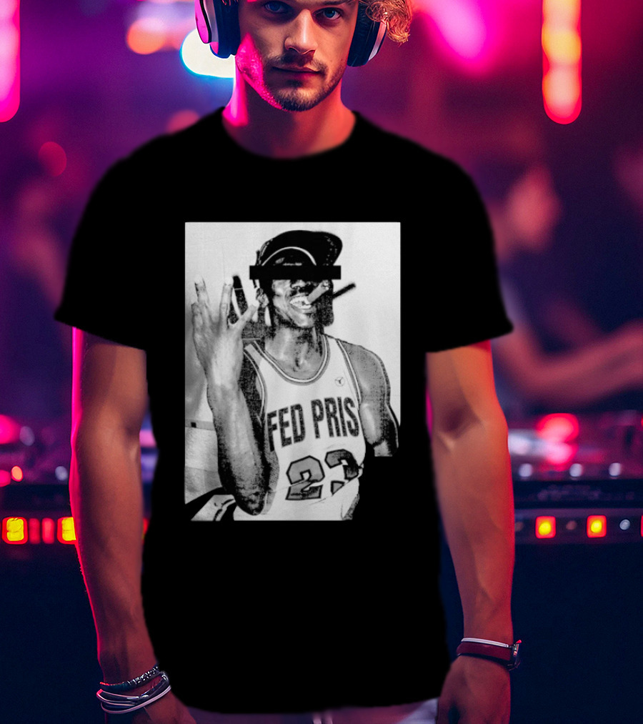 Greg Puciato Fed Pris 23 Censored Basketball Icon Cigarette T-Shirt