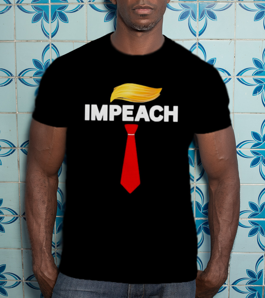 Impeach Trump Protest Red Tie And Hair T-Shirt