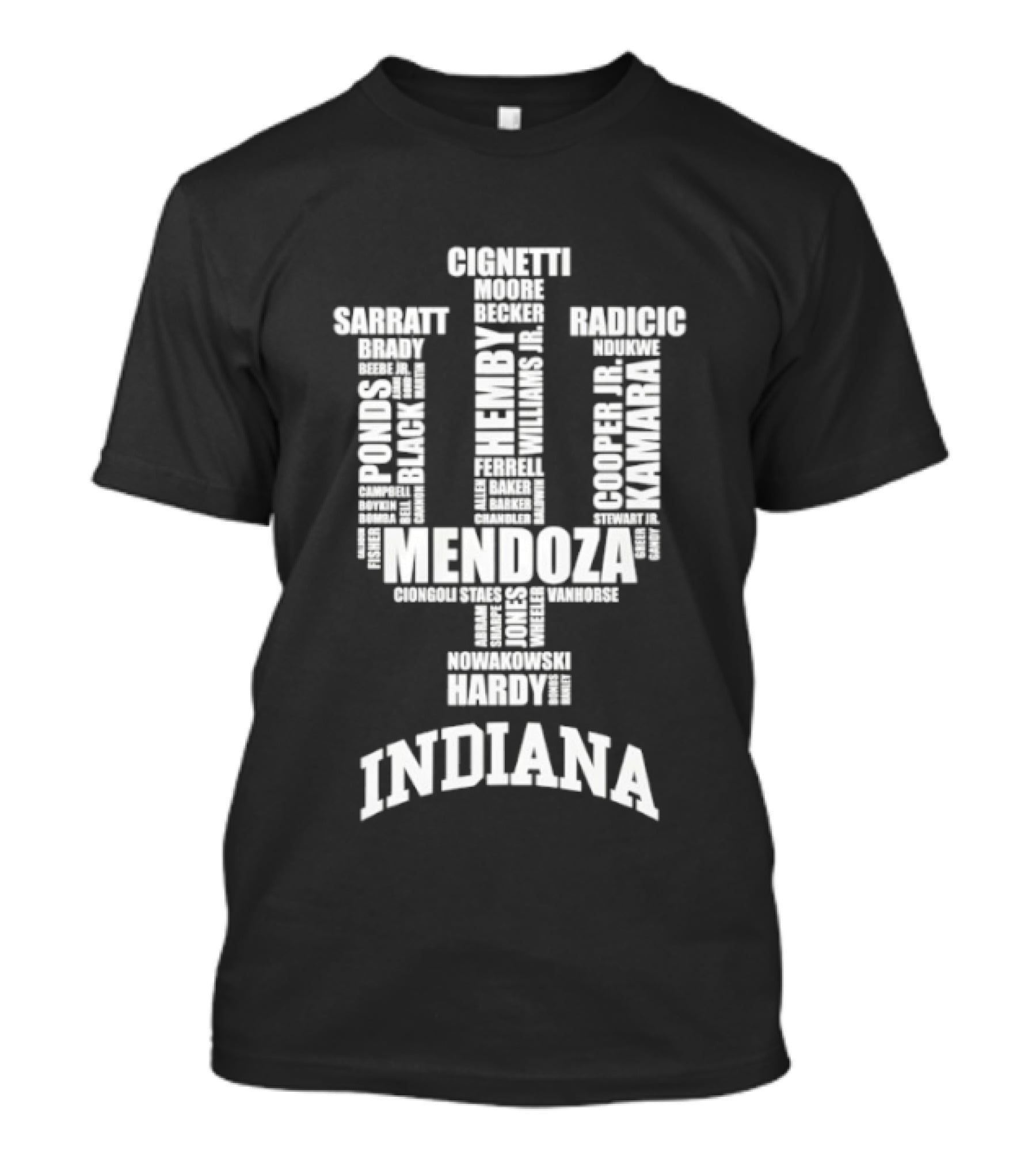 Indiana Hoosiers Mendoza Gonzalez Baseball Team Names T-Shirt