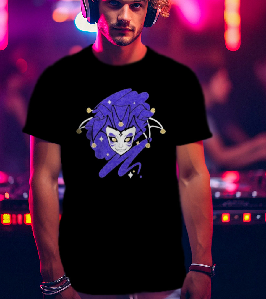 Jabroni Mike Veneto Mask Jester Head Blue Swirl T-Shirt