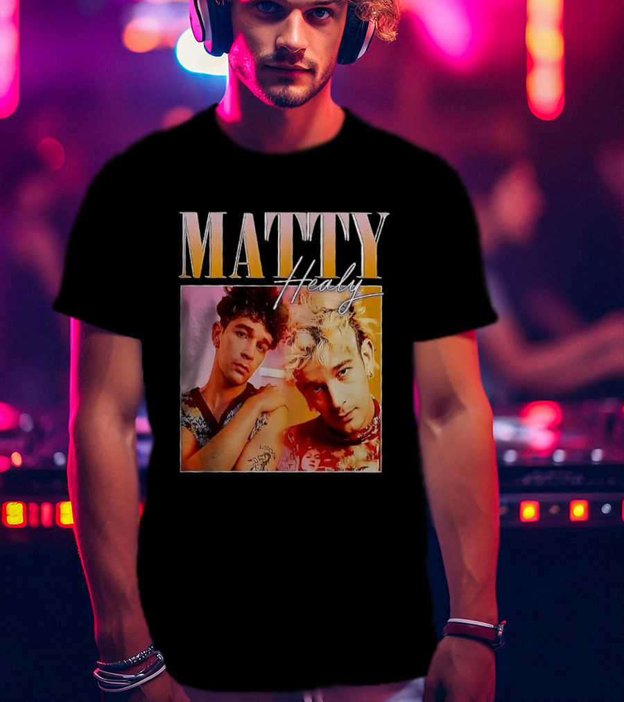 Matty Healy Retro Portrait Duo With Signature T-Shirt