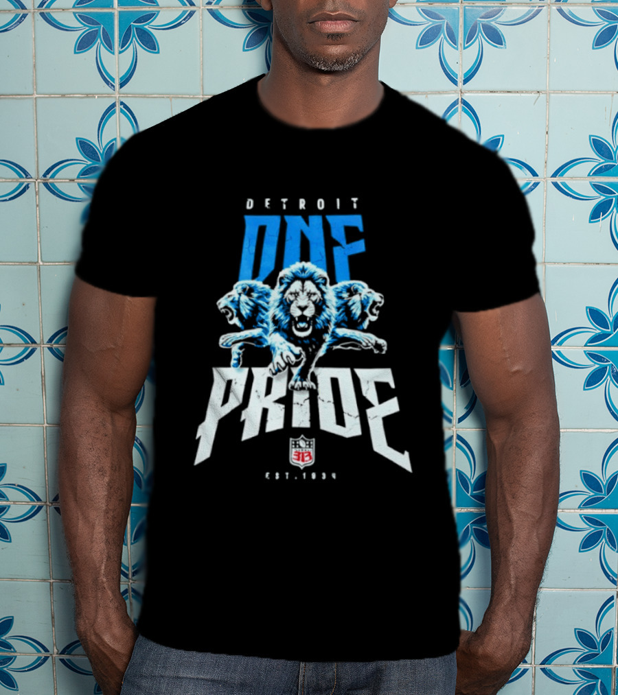 Detroit One Pride 313 Lions Est 1930 T-Shirt