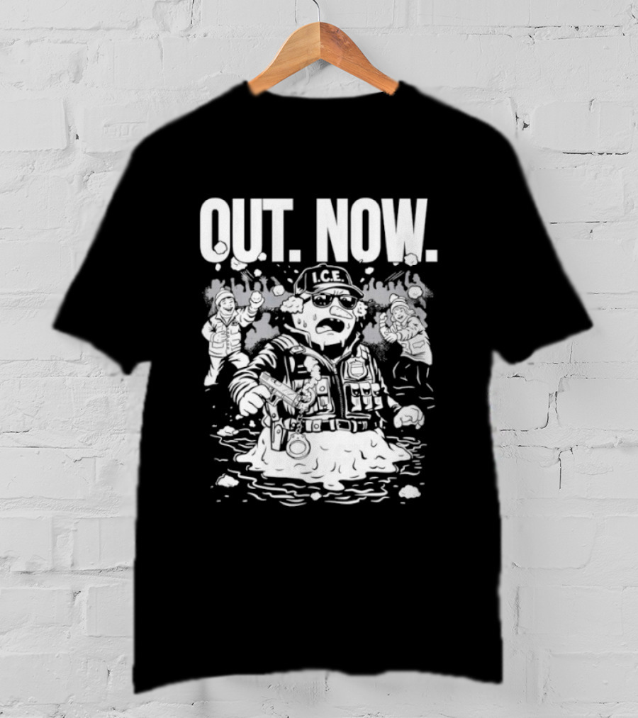 OUT NOW I.C.E. Flooded Streets Political Commentary T-Shirt