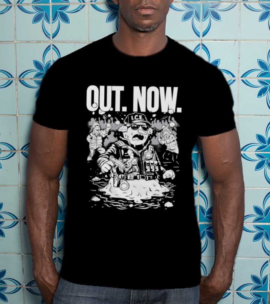 OUT NOW I.C.E. Flooded Streets Political Commentary T-Shirt