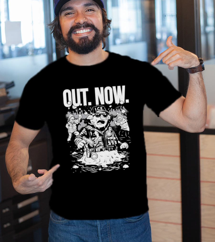OUT NOW I.C.E. Flooded Streets Political Commentary T-Shirt