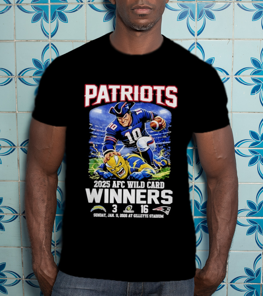 Patriots 2025 AFC Wild Card Winners Victory Celebration January 12 Gillette Stadium T-Shirt