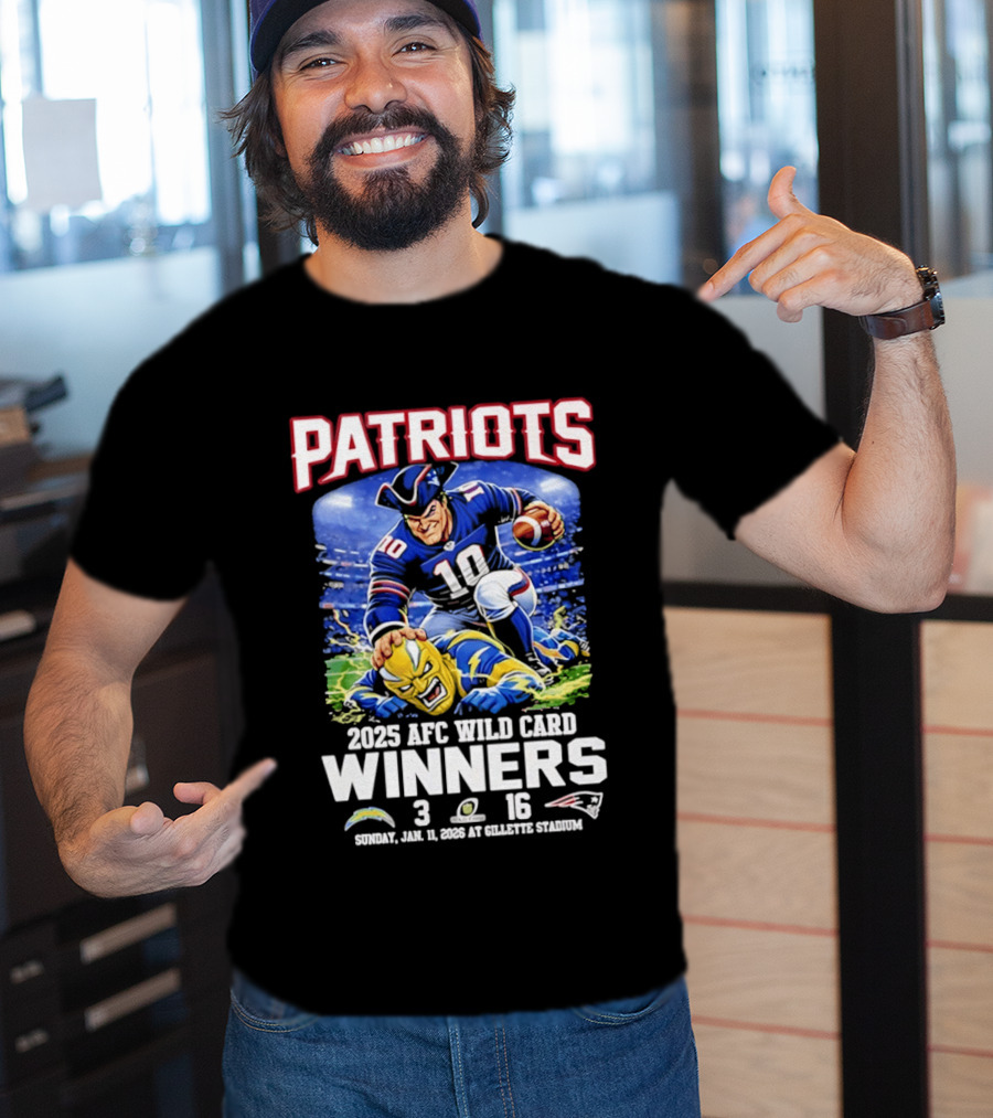 Patriots 2025 AFC Wild Card Winners Victory Celebration January 12 Gillette Stadium T-Shirt