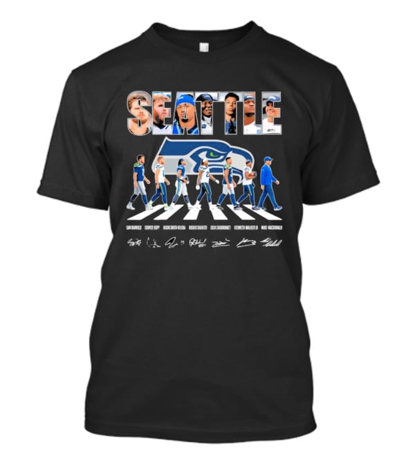 Seattle Seahawks Abbey Road Player Signatures NFL Football Team T-Shirt