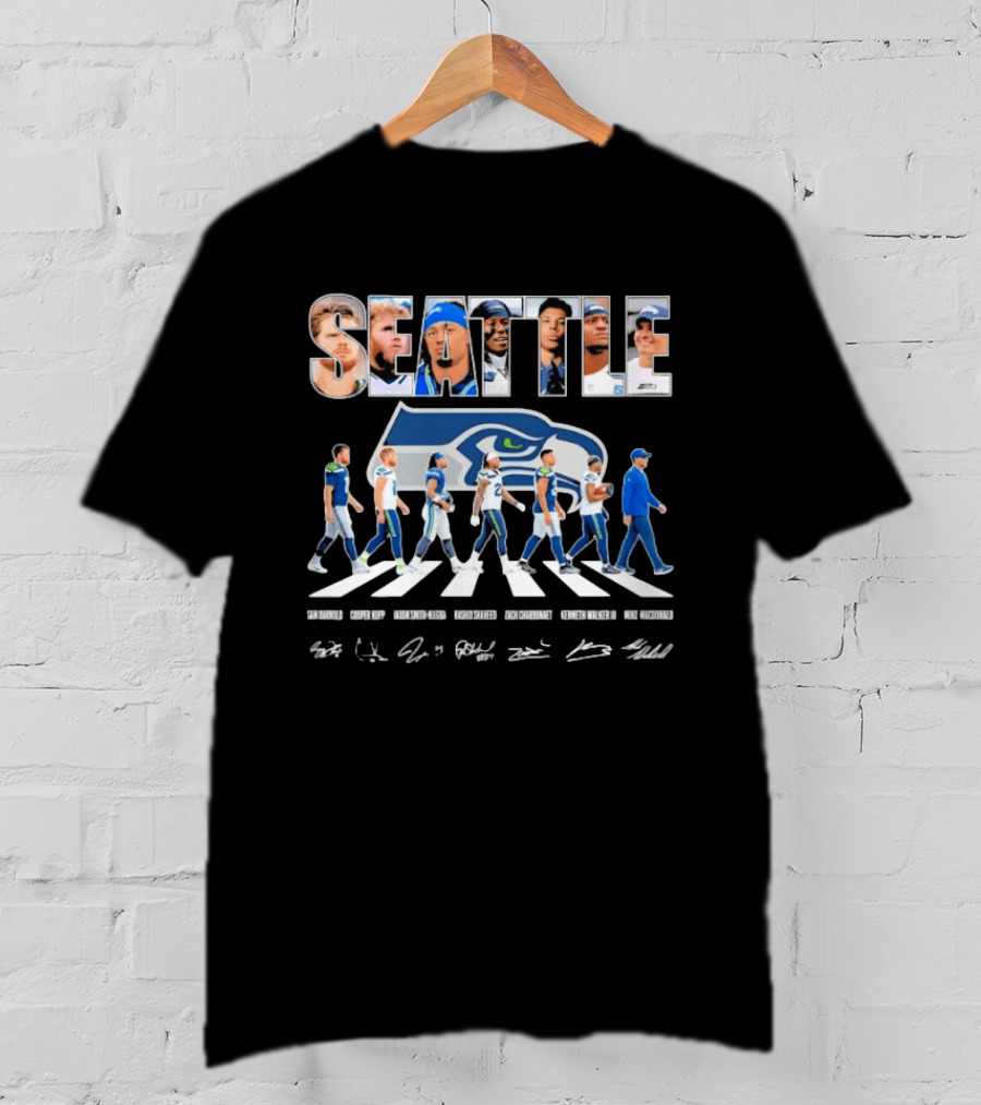 Seattle Seahawks Abbey Road Player Signatures NFL Football Team T-Shirt