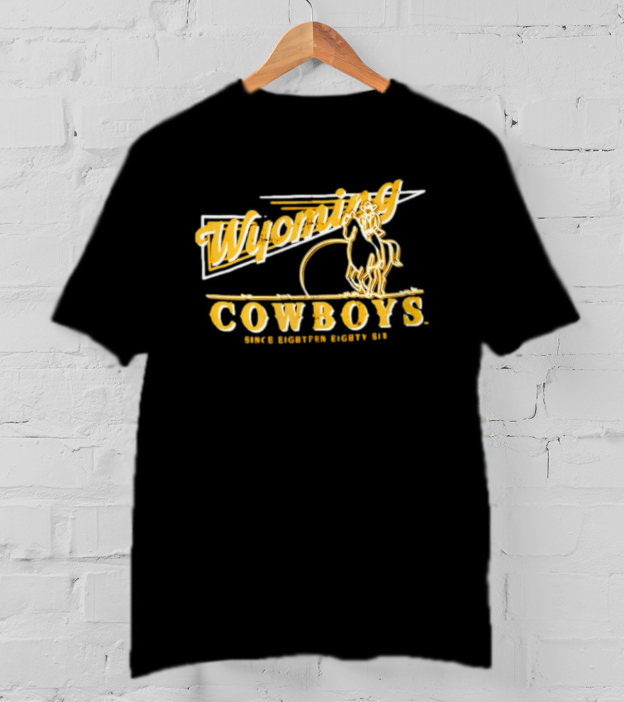 Wyoming Cowboys Since Eighteen Eighty Six Vintage Cowboy Riding T-Shirt