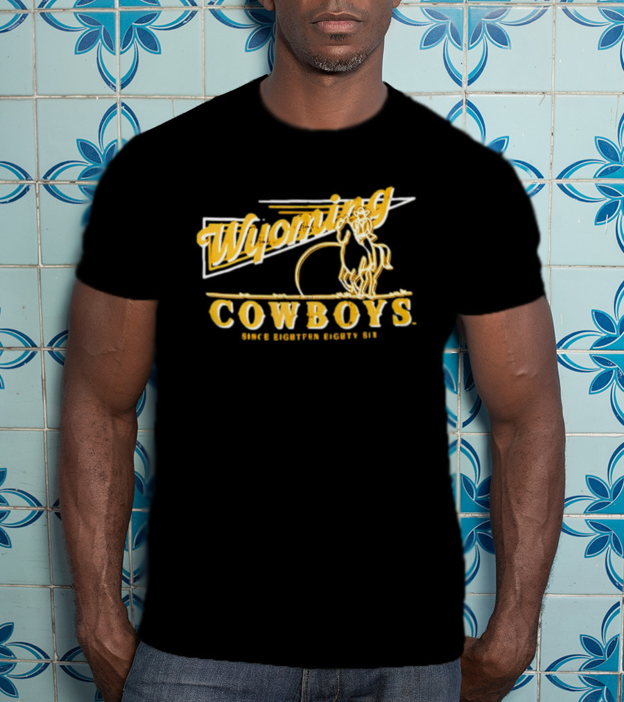 Wyoming Cowboys Since Eighteen Eighty Six Vintage Cowboy Riding T-Shirt